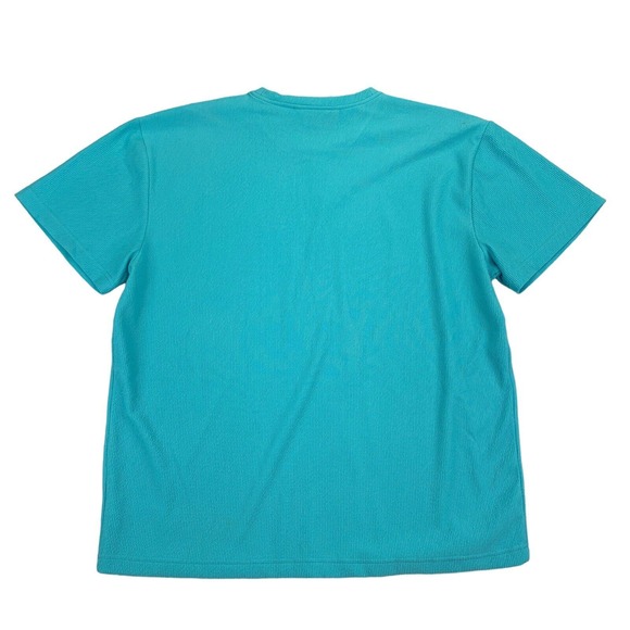 Royalty by Maluma Mens Textured Ottoman Stripe Short Sleeve T-Shirt Turquoise L - Picture 5 of 5